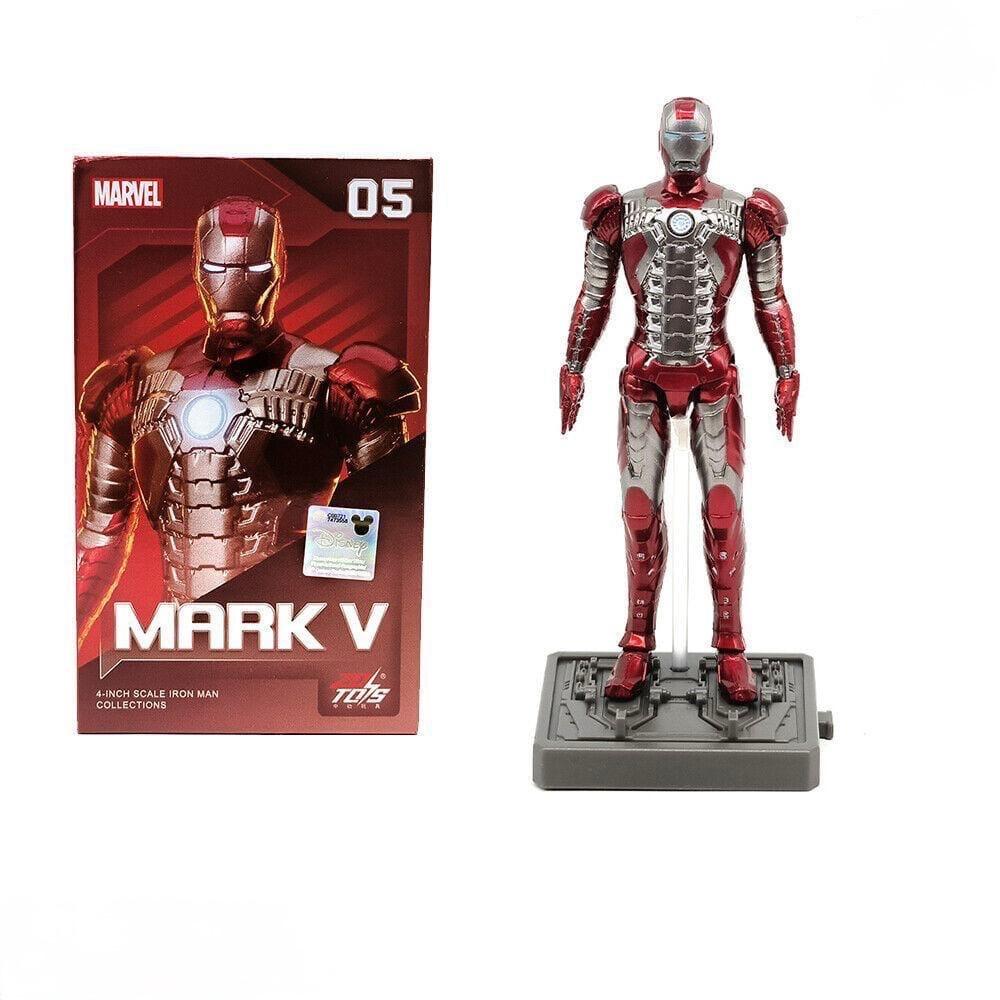 Iron Man Mark V Action Figure – 4-Inch ZD Toys Die-Cast Suitcase Armor | Marvel Collectible (Iron Man 2 Edition)