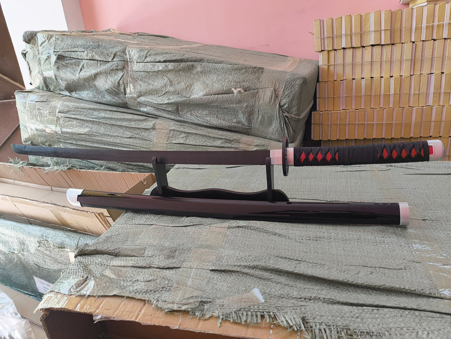 Demon Slayer - Tanjiro wooden cosplay katana ( 104 cms )
