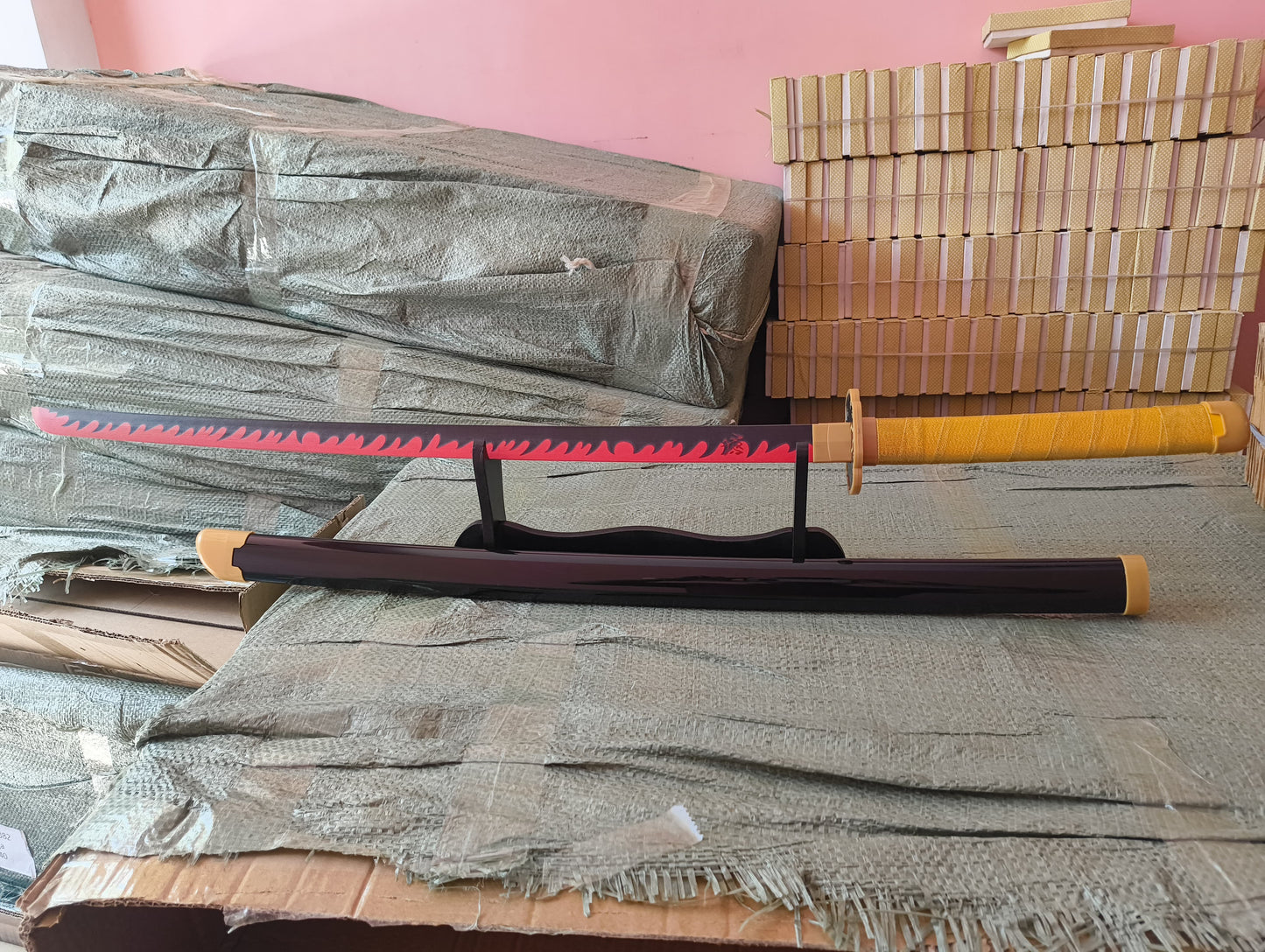 Demon Slayer - YORIICHI TSUGIKUNI Wooden Cosplay Katana ( 104 cms )