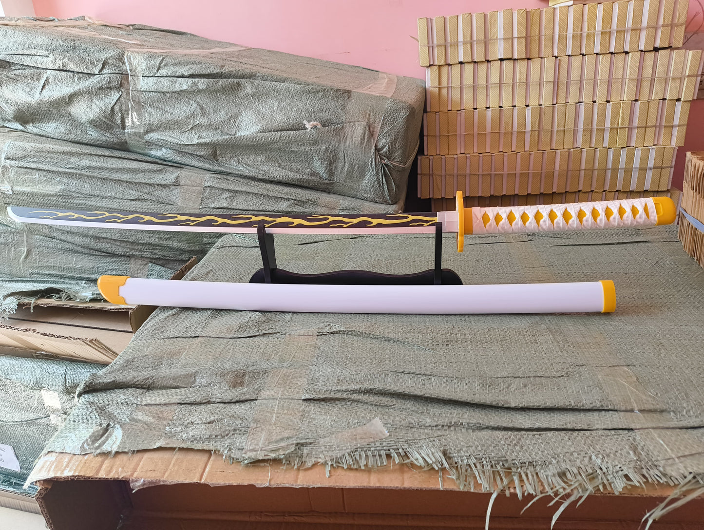 DEMON SLAYER - ZENITSU WOODEN KATANA (104 CMS)