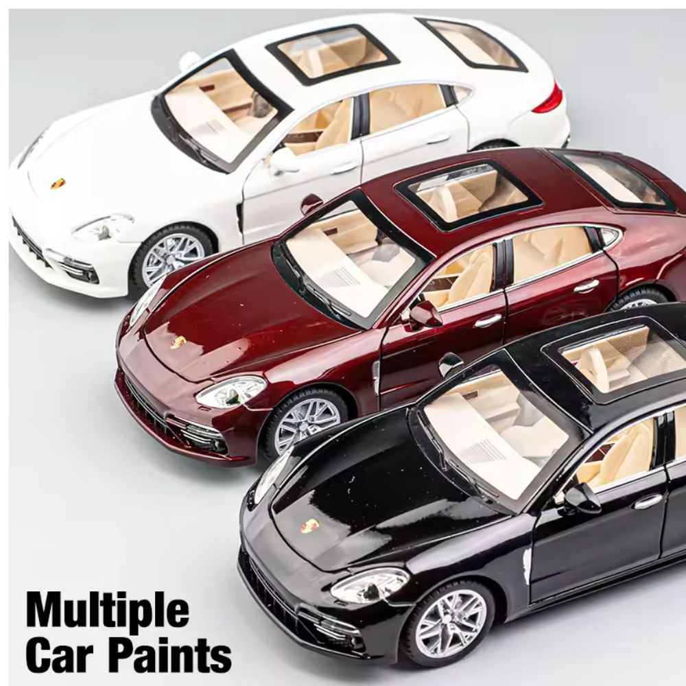 1:24 Scale Porsche Panamera Die-Cast Metal Model with Lights, Sound, and Smoke