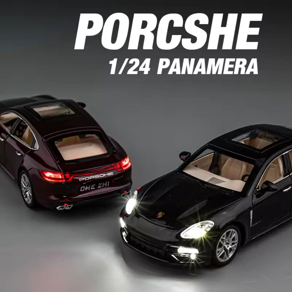 1:24 Scale Porsche Panamera Die-Cast Metal Model with Lights, Sound, and Smoke