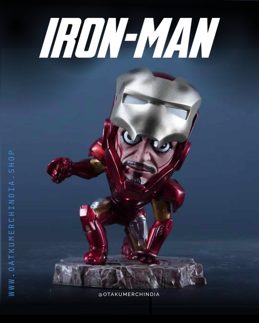 Iron Quirk: Hero Landing Edition" – Chibi Iron Man figure