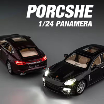 1:24 Scale Porsche Panamera Die-Cast Metal Model with Lights, Sound, and Smoke