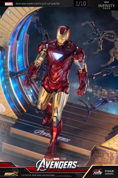 IRON MAN Mark 6 with Suit-Up Gantry Action Figure by ZD Toys X MARVEL 10th Anniversary Edition – Rare Collection