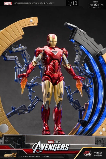 IRON MAN Mark 6 with Suit-Up Gantry Action Figure by ZD Toys X MARVEL 10th Anniversary Edition – Rare Collection
